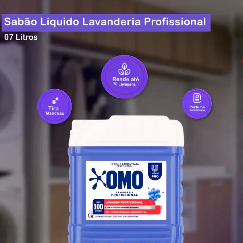 Kit 2und Lava Roupas Líquido Lavanderia Pro Omo 7L cada - View 4
